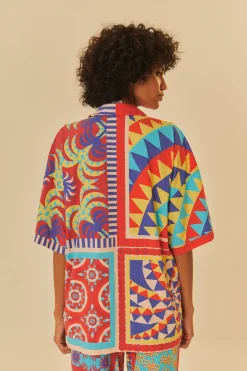 FARM Rio Adidas Farm Solar Kaleidoscope Blue Top Discount