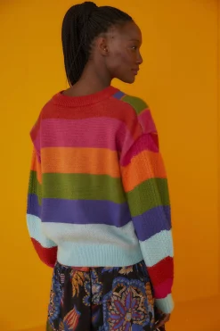 FARM Rio Amazon Mushroom Embroidered Sweater Sale