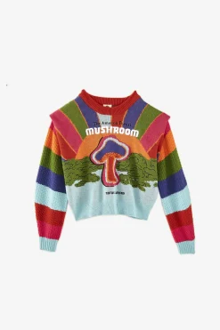 FARM Rio Amazon Mushroom Embroidered Sweater Sale