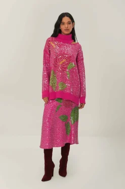 FARM Rio Anthurium Flowers Knit Sweater Best
