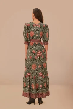 FARM Rio Arabesque Floral Green Maxi Dress Online