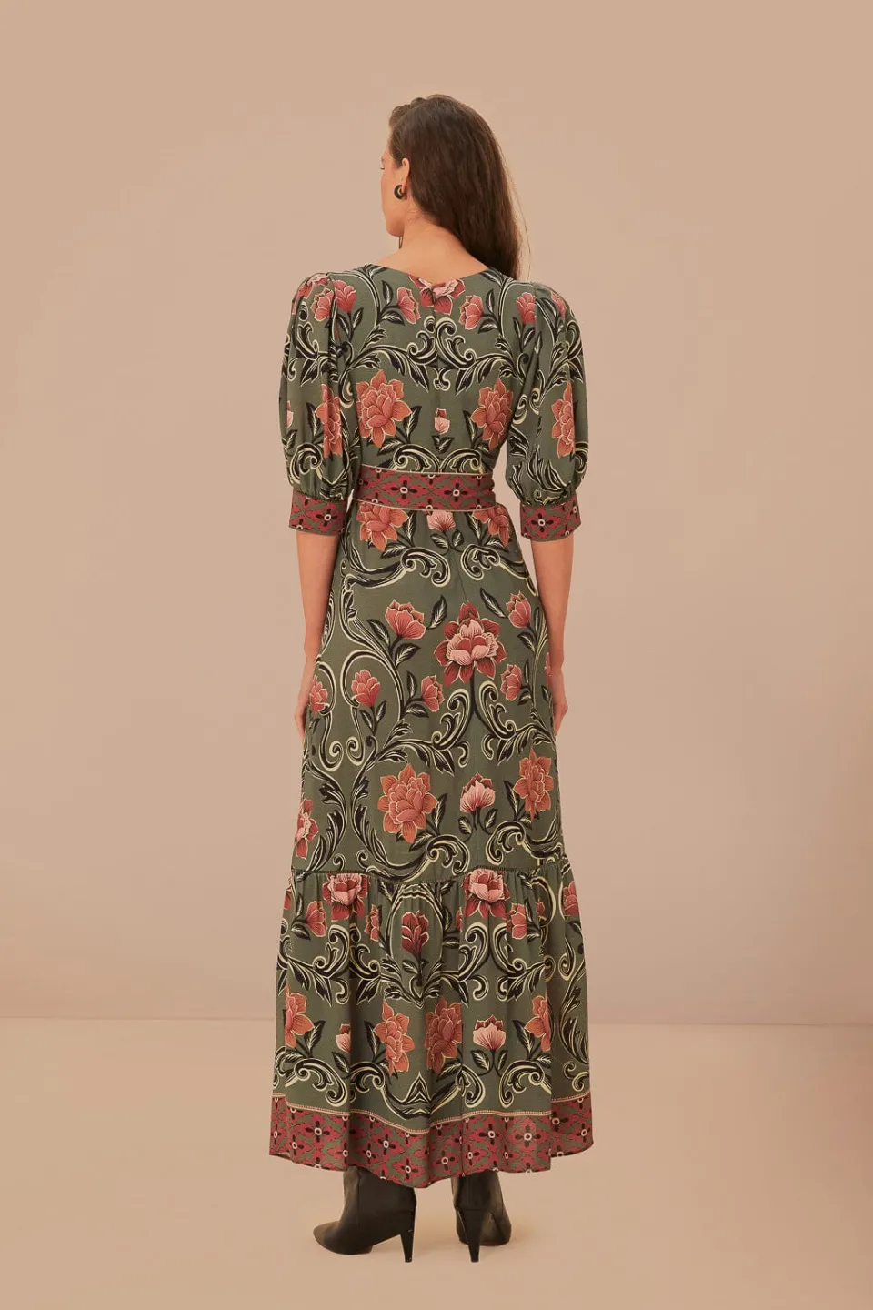 FARM Rio Arabesque Floral Green Maxi Dress Online