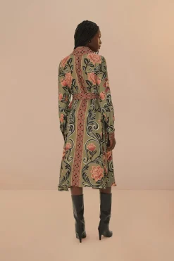 FARM Rio Arabesque Floral Green Midi Dress Discount
