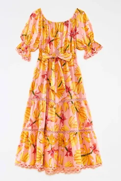 FARM Rio Banana Taste Midi Dress | Tiered Outlet