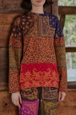 FARM Rio Bandana Dream Mixed Leopard Texture Sweatshirt Sale