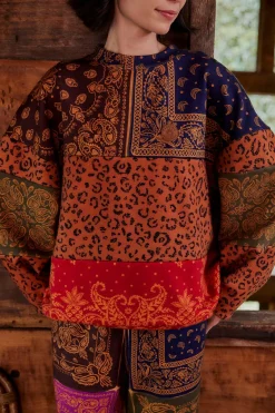 FARM Rio Bandana Dream Mixed Leopard Texture Sweatshirt Sale