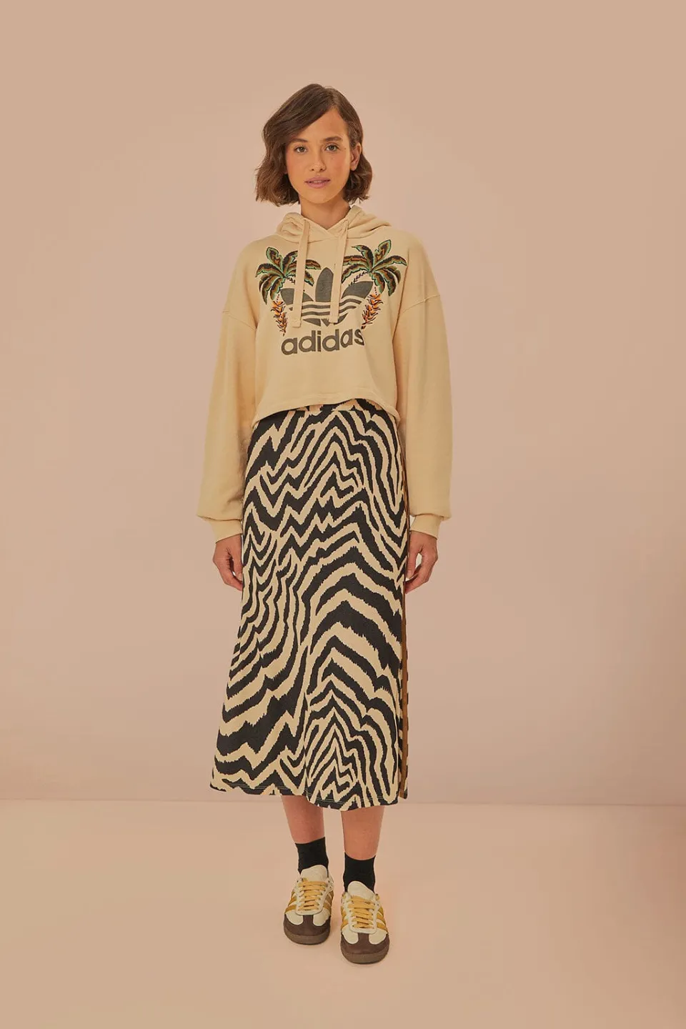 FARM Rio Beige Adidas Maxi Skirt Clearance