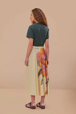 FARM Rio Beige Lucy Floral Maxi Skirt