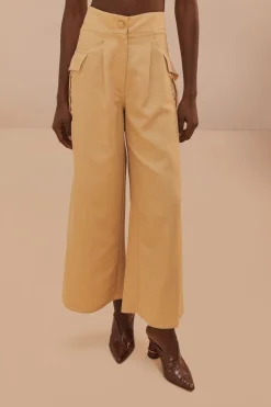 FARM Rio Beige Topstitch Low Waist Pants Online