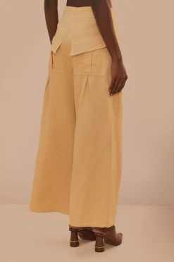 FARM Rio Beige Topstitch Low Waist Pants Online