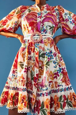 FARM Rio BELTED MINI DRESS | White Spring Bananas Clearance