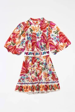 FARM Rio BELTED MINI DRESS | White Spring Bananas Clearance