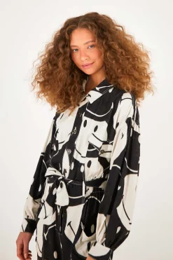 FARM Rio Black & White Smiley® Jumpsuit Best