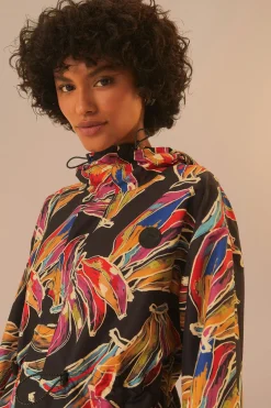 FARM Rio Black Artsy Bananas Short Raincoat Hot