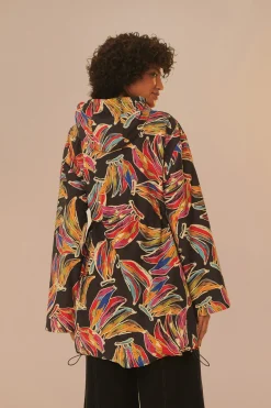 FARM Rio Black Artsy Bananas Short Raincoat Hot