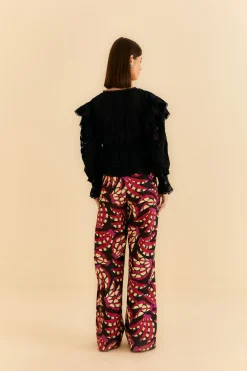 FARM Rio Black Banana Dots Low Waisted Pants Best