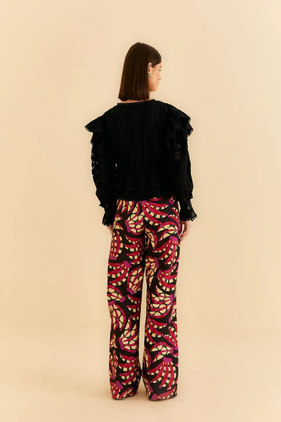 FARM Rio Black Banana Dots Low Waisted Pants Best