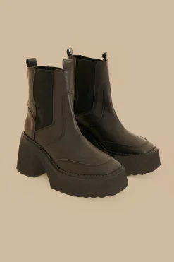 FARM Rio Black Block Heel Chelsea Boot Clearance
