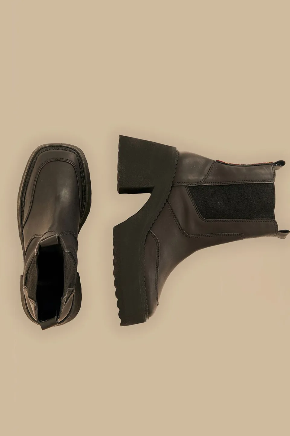 FARM Rio Black Block Heel Chelsea Boot Clearance