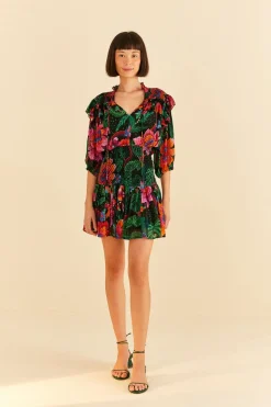 FARM Rio Black Blooming Garden Mini Dress Sale