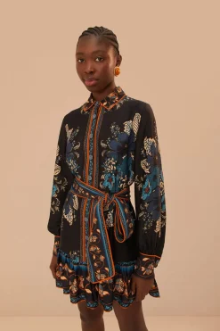FARM Rio Black Blossom Tapestry LENZING™ ECOVERO™ Viscose Mini Dress Online