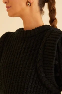 FARM Rio Black Braided Sweater Sale