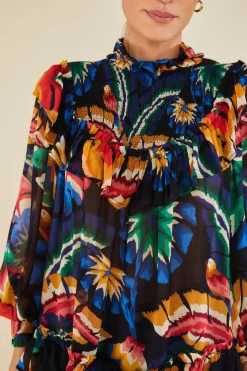 FARM Rio Black Chevron Forest Blouse Discount