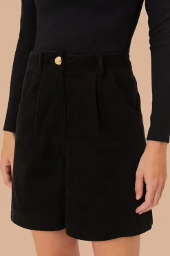 FARM Rio Black Corduroy Shorts Discount