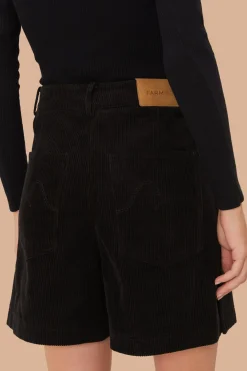 FARM Rio Black Corduroy Shorts Discount