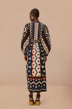 FARM Rio Black Farm Daisy Plunging Neck Maxi Dress Best