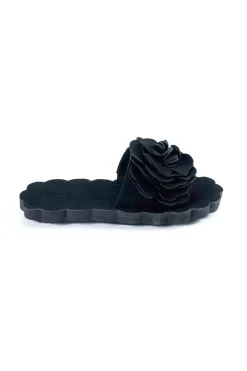 FARM Rio Black Flower Cloud Slide Sandal New