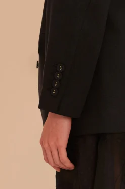FARM Rio Black Flowered Blazer