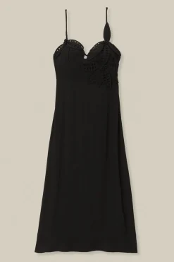 FARM Rio Black Flowered Bust Midi Dress Discount