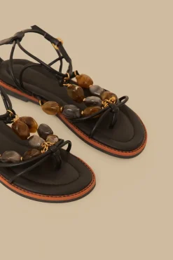 FARM Rio Black Gem Straps Sandal Hot