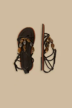 FARM Rio Black Gem Straps Sandal Hot