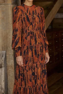FARM Rio Black Giraffes Puff Sleeve Maxi Dress Online