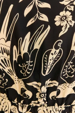FARM Rio Black Graphic Floral Blouse Outlet