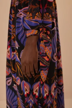 FARM Rio Black Heart Forest Maxi Dress New