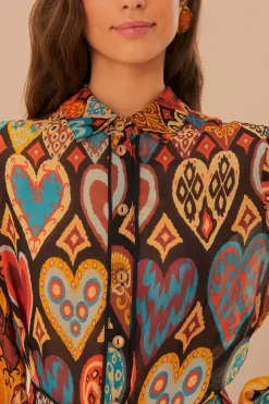 FARM Rio Black Hearts Ikat Mini Dress Best