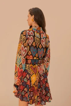 FARM Rio Black Hearts Ikat Mini Dress Best