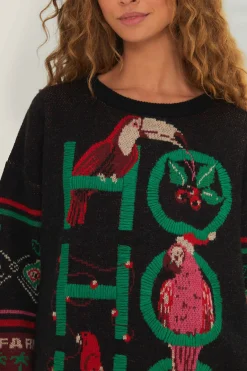 FARM Rio Black Hohoho Knit Sweater