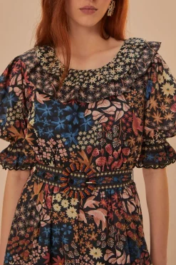 FARM Rio Black Jujus Garden Maxi Dress Outlet