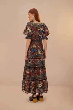 FARM Rio Black Jujus Garden Maxi Dress Outlet