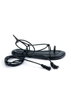 FARM Rio Black Lace Up Flat Sandal New