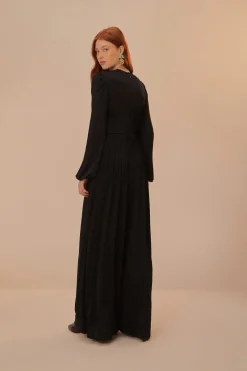 FARM Rio Black Long Sleeve Knot Jumpsuit Sale