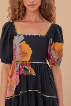 FARM Rio Black Lucy Floral Maxi Dress Discount