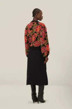 FARM Rio Black Midi Skirt Clearance