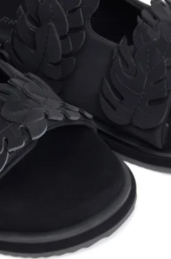 FARM Rio Black Mini Monstera Anatomic Slide Sandal Hot