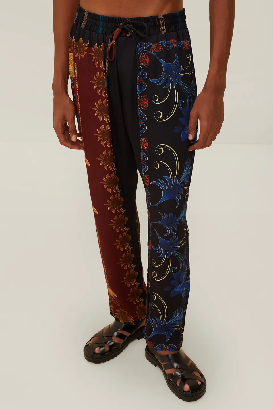 FARM Rio Black Mixed Arabesque Scarves Pants