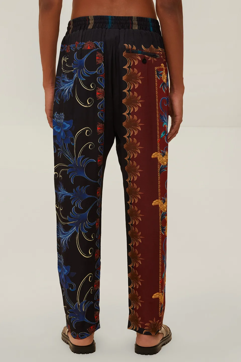FARM Rio Black Mixed Arabesque Scarves Pants